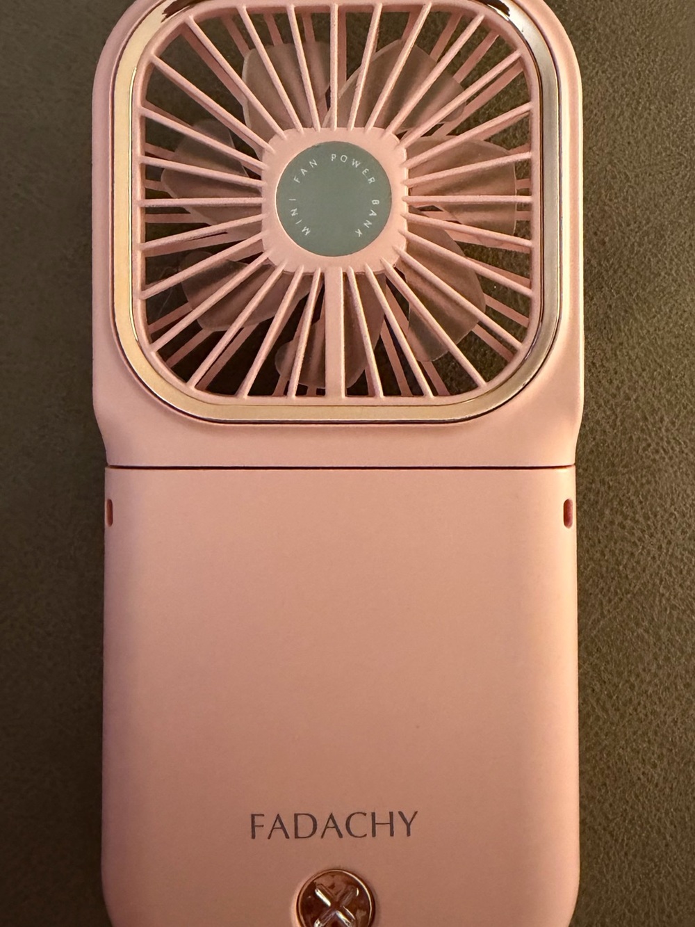 Fadachy Pink Portable Mini Fan Power Bank